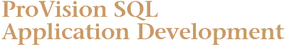 ProVision SQL Application Development